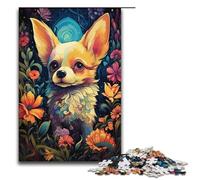 Puzzle da 1000 pezzi per adulti puzzle psichedelico a forma di cane Chihuahua puzzle in legno per adulti gioco impegnativo 1000 pezzi (38x26 cm)
