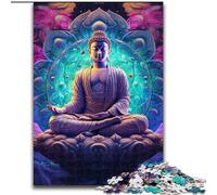 Puzzle da 1000 pezzi per adulti, puzzle psichedelico Buddha per adulti, dimensioni 50x75cm, gioco interattivo per famiglie, regalo artigianale con opere d'arte colorate
