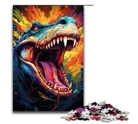 Puzzle da 1000 pezzi per adulti puzzle psichedelico colorato a forma di coccodrillo Gioco impegnativo un'opera d'arte adatta per adolescenti dai 14 anni in su 1000 pezzi (75x50 cm)