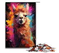 Puzzle da 1000 pezzi per adulti puzzle psichedelico colorato con animali di alpaca puzzle in legno per bambini gioco educativo per adulti 1000 pezzi (75x50 cm)