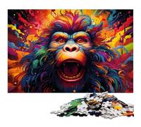 Puzzle da 1000 pezzi per adulti puzzle psichedelico colorato con orangutan puzzle per famiglie attività divertenti a casa regalo di compleanno regali di viaggio 1000 pezzi (75x50 cm)