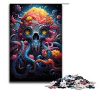 Puzzle da 1000 pezzi per adulti puzzle psichedelico colorato raffigurante un polpo giochi rilassanti per famiglie antistress sfida difficile 75x50 cm.