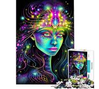 Puzzle da 1000 pezzi per adulti puzzle psichedelico con donna in trance gioco divertente difficile unico ideale per compleanni e regali (dimensioni 38x26cm)