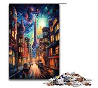 Puzzle da 1000 pezzi per adulti puzzle psichedelico del centro di San Francisco di notte decorazione da parete antistress 1000 pezzi