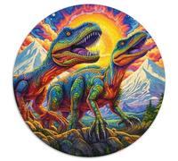 Puzzle da 1000 pezzi per adulti, puzzle psichedelico in cartone raffigurante il tirannosauro rex, attività per la casa per feste, compleanni e serate di giochi in famiglia (67,5x67,5 cm)