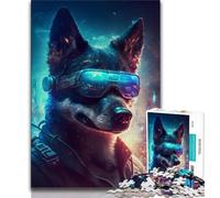 Puzzle da 1000 pezzi per adulti puzzle punk umano cane per adulti gioco stimolante ideale come regalo per tutta la famiglia 75x50cm