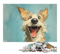 Puzzle da 1000 pezzi per adulti, puzzle quadrati con sorriso di cane gioioso, per adulti e adolescenti, puzzle in legno, decorazioni artistiche per la casa, 1000 pezzi (75x50 cm)