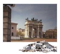 Puzzle da 1000 pezzi per adulti, puzzle quadrati della Porta di Milano, puzzle in legno per adulti, decorazioni artistiche per la casa, 1000 pezzi (75x50 cm)