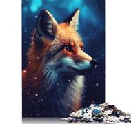 Puzzle da 1000 pezzi per adulti, puzzle quadrati Fox Night Galaxy per adulti e puzzle di carta, gioco educativo 1000 pezzi (75x50 cm)