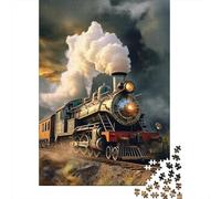 Puzzle da 1000 pezzi per adulti, puzzle quadrato a forma di treno a vapore per adulti e puzzle in legno, decorazioni per la casa, regali per le feste, 1000 pezzi (75x50 cm)
