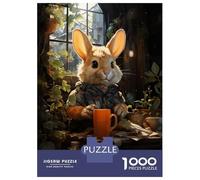Puzzle Da 1000 Pezzi Per Adulti Puzzle Rabbit Cafe Coffee Vibes Puzzle Giocattolo Decorazione Da Parete Ma Divertente E Umoristico Divertimento A Casa Attività, 52x38cm/1000pcs