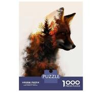 Puzzle Da 1000 Pezzi Per Adulti Puzzle Red Fox Double Exposure Puzzle Giocattolo Decorazione Da Parete Ma Divertente E Umoristico Divertimento A Casa Attività, 70x50cm/1000pcs