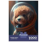 Puzzle Da 1000 Pezzi Per Adulti Puzzle Red Poodle Astronaut Puzzle Giocattolo Decorazione Da Parete Ma Divertente E Umoristico Divertimento A Casa Attività, 70x50cm/1000pcs