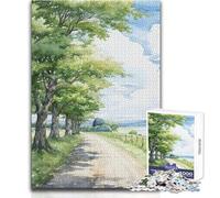 Puzzle da 1000 pezzi per adulti, puzzle regalo Verdant Way, gioco rompicapo antistress, fantastici regali e giocattoli (dimensioni 38x26cm)