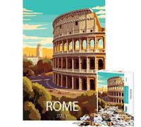 Puzzle da 1000 pezzi per adulti puzzle Roma Italia gioco educativo sfida gioco pratico antistress regalo divertente (dimensioni 38x26cm)