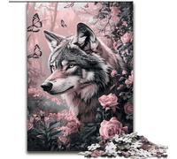 Puzzle da 1000 pezzi per adulti, puzzle Rose Wolf da 1000 pezzi per un intrattenimento rilassante, perfetto regalo di Natale e decorazione per la casa, 50x75cm