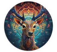 Puzzle da 1000 pezzi per adulti, puzzle rotondi con animali e renne, per un gioco rompicapo da 1000 pezzi, gioco interattivo per famiglie, adatto dai 14 anni in su (67,5x67,5cm)