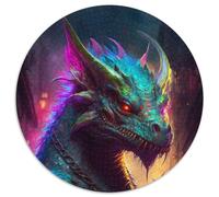 Puzzle da 1000 pezzi per adulti, puzzle rotondi con dinosauri color neon, per rompicapo da 1000 pezzi, gioco interattivo per famiglie, adatto dai 14 anni in su (67,5x67,5cm)