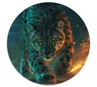 Puzzle da 1000 pezzi per adulti, puzzle rotondi con mistici leopardi del deserto, attività per la casa per feste, compleanni e serate di giochi in famiglia (67,5x67,5 cm)
