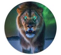 Puzzle da 1000 pezzi per adulti, puzzle rotondi in cartone "Leoni dell'Alaska", perfetti per il divertimento in famiglia a Natale, Ringraziamento, compleanni e Pasqua (dimensioni 67,5x67,5 cm)