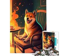 Puzzle da 1000 pezzi per adulti puzzle Shiba Is Fine Now giocattoli giochi educativi giochi divertenti sfida impegnativa regali per donne e uomini (dimensioni 38x26cm)