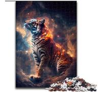 Puzzle da 1000 pezzi per adulti, Puzzle Space Tiger Spirit in legno, familiari e amici, sfida rompicapo 1000 pezzi(50x75cm)