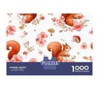Puzzle Da 1000 Pezzi Per Adulti Puzzle Squirrel Floral Pattern Puzzle Per Adulti Giochi Rilassanti Analisi E Logica Divertimento A Casa Attività, 38x26cm/1000pcs