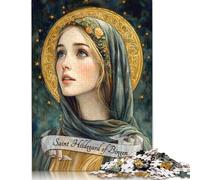 Puzzle da 1000 pezzi per adulti, puzzle standard "Santa Ildegarda di Bingen", decorazione per la famiglia, giocattolo educativo (38x26 cm)