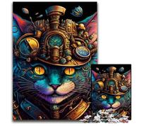 Puzzle da 1000 pezzi per adulti, puzzle Steampunk a tema gatto, idea regalo per adulti, gioco rompicapo impegnativo, 26X38CM/10,23x14,96 pollici.