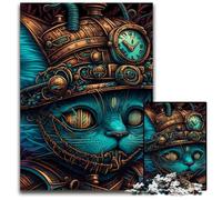 Puzzle da 1000 pezzi per adulti, puzzle Steampunk Cat per adulti, gioco interattivo per famiglie, regalo artigianale con grafica colorata, 50x75CM/19,68x29,52 pollici