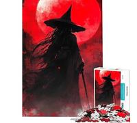 Puzzle da 1000 pezzi per adulti puzzle "Strega sotto la luna rossa" puzzle da 1000 pezzi giocattolo decorativo per la casa regalo per donne regali per amici e familiari (38x26cm)