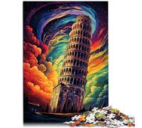 Puzzle da 1000 pezzi per adulti Puzzle Torre Pendente di Pisa Italia Giocattoli educativi Splendidi regali e giocattoli 19,7 "x 29,5" per adolescenti dai 14 anni in poi