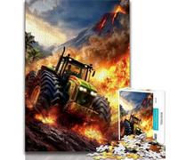 Puzzle da 1000 pezzi per adulti, puzzle "Trattore sotto il vulcano", per adolescenti, rompicapo, regalo di compleanno per uomini (dimensioni 38x26cm)