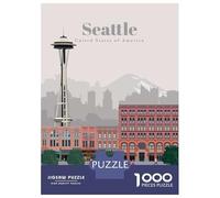 Puzzle Da 1000 Pezzi Per Adulti Puzzle Travel to Seattle Puzzle Per Adolescenti Giochi Rilassanti Antistress Sfida Da Completare 52x38cm/1000pcs