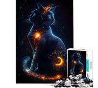 Puzzle da 1000 pezzi per adulti puzzle "Visioni di un gatto cosmico" giocattoli educativi giochi divertenti sfida impegnativa regali per donne e uomini (dimensioni 38x26cm)