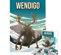 Puzzle da 1000 pezzi per adulti puzzle Wendigo mostro criptide stampa artistica da viaggio gioco interattivo giocattolo educativo regalo di compleanno per tutta la famiglia (dimensioni 38x52cm)