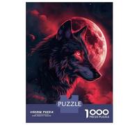 Puzzle Da 1000 Pezzi Per Adulti Puzzle Wolf Moon Clouds Red Eyes Puzzle Per Adulti Gioco Rompicapo Migliora La Memoria Attività Divertenti A Casa 52x38cm/1000pcs
