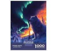 Puzzle Da 1000 Pezzi Per Adulti Puzzle Wolves Under The Northern Lights Puzzle Giocattolo Decorazione Da Parete Ma Divertente E Umoristico Divertimento A Casa Attività, 38x26cm/1000pcs