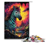 Puzzle da 1000 pezzi per adulti puzzle zebra psichedelico colorato per bambini puzzle in legno gioco educativo per adulti 1000 pezzi (38x26 cm)