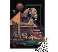 Puzzle Da 1000 Pezzi Per Adulti Pyramid Sphinx Egyptian Art Print Puzzle Per Adulti Gioco Pratico Decorazione Da Parete Ottimo Regalo Per I Giocatori 52x38cm/1000pcs