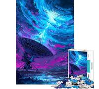 Puzzle da 1000 pezzi per adulti radiotelescopio sotto un cielo cosmico vorticoso rompicapo per ragazzi un'opera d'arte gioco stimolante regalo (dimensioni 38x52cm)