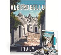 Puzzle da 1000 pezzi per adulti raffigurante Alberobello in Italia, gioco educativo, difficile e stimolante, collezione d'artista, belle arti 38x26cm
