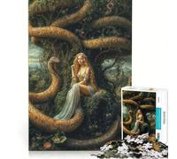 Puzzle da 1000 pezzi per adulti raffigurante Eva e il serpente nel Giardino dell'Eden allegoria, gioco pratico, migliora la memoria, ideale come regalo per tutta la famiglia 50x75cm