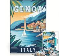Puzzle da 1000 pezzi per adulti raffigurante Genova, Italia, gioco educativo, difficile e stimolante, collezione d'artista, belle arti 38x52cm