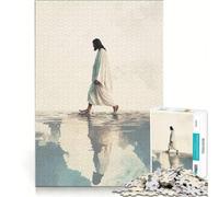 Puzzle da 1000 pezzi per adulti raffigurante Gesù che cammina sull'acqua un gioco rilassante divertente e spiritoso ideale come regalo 38x52cm