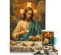 Puzzle da 1000 pezzi per adulti raffigurante Gesù che spezza il pane gioco per famiglie divertente e umoristico sfida unica 38x52cm