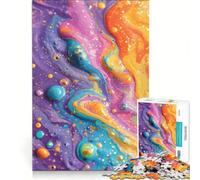 Puzzle da 1000 pezzi per adulti, raffigurante gocce d'acqua colorate su una superficie, un gioco interattivo, una gara di velocità manuale, con pezzi di forma casuale completamente ad incastro 38x52cm