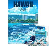 Puzzle da 1000 pezzi per adulti raffigurante Hilo City Hawaii Aiuta a stimolare la mente è un gioco antistress educativo per ragazzi dai 14 anni in su (38x52cm)