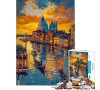 Puzzle da 1000 pezzi per adulti raffigurante il canale di Venezia al tramonto un gioco educativo e stimolante per la famiglia (dimensioni 38x26cm)