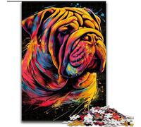Puzzle da 1000 pezzi per adulti raffigurante il cane Shar-Pei cinese realizzato in legno perfetto regalo di Natale e Capodanno 50x75cm Natale o compleanni.